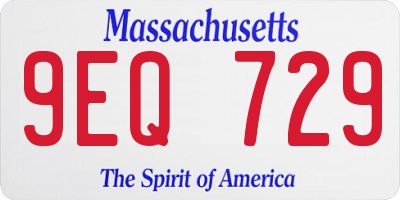MA license plate 9EQ729