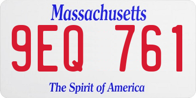 MA license plate 9EQ761