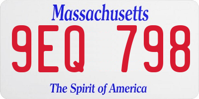 MA license plate 9EQ798