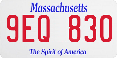 MA license plate 9EQ830