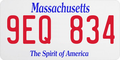 MA license plate 9EQ834