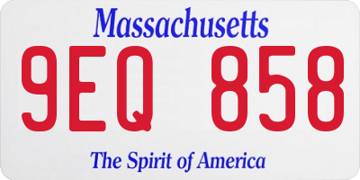 MA license plate 9EQ858