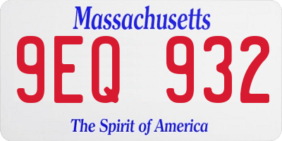 MA license plate 9EQ932