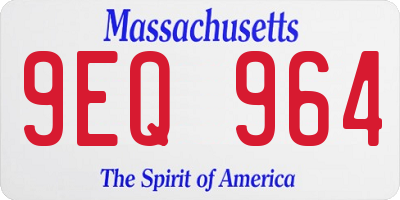 MA license plate 9EQ964