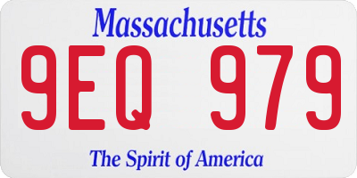 MA license plate 9EQ979