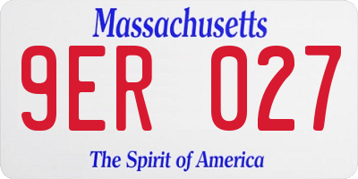 MA license plate 9ER027