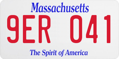 MA license plate 9ER041