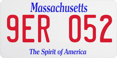 MA license plate 9ER052
