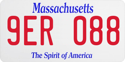 MA license plate 9ER088