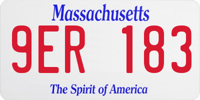 MA license plate 9ER183