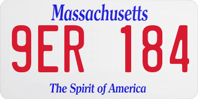 MA license plate 9ER184