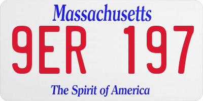 MA license plate 9ER197