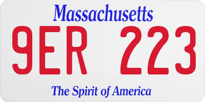 MA license plate 9ER223