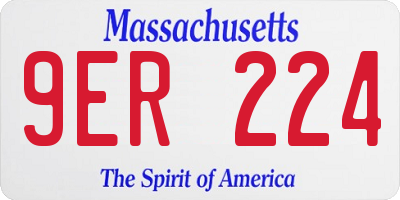 MA license plate 9ER224