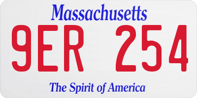 MA license plate 9ER254