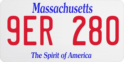 MA license plate 9ER280