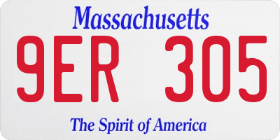 MA license plate 9ER305