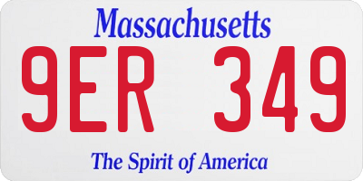 MA license plate 9ER349