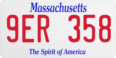 MA license plate 9ER358