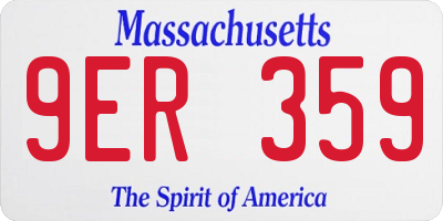 MA license plate 9ER359