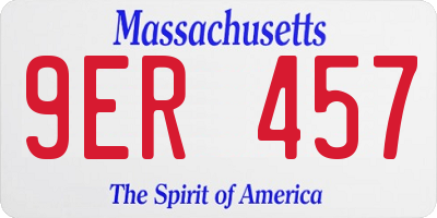 MA license plate 9ER457