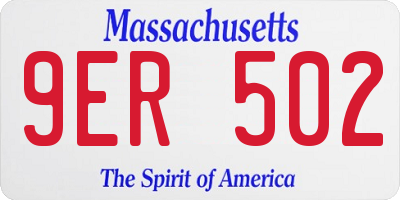 MA license plate 9ER502