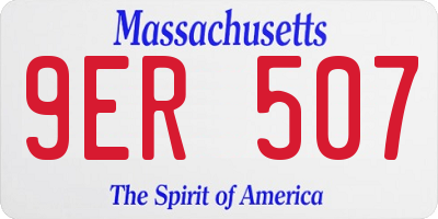 MA license plate 9ER507