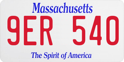 MA license plate 9ER540
