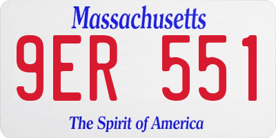 MA license plate 9ER551