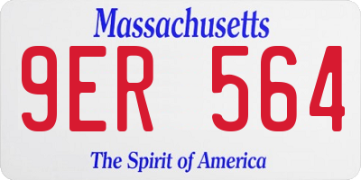 MA license plate 9ER564