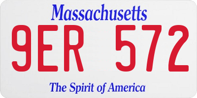 MA license plate 9ER572