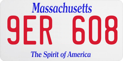 MA license plate 9ER608