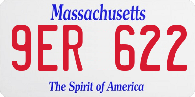 MA license plate 9ER622
