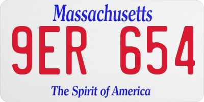MA license plate 9ER654