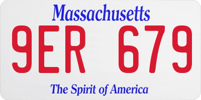 MA license plate 9ER679