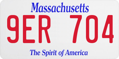MA license plate 9ER704