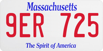 MA license plate 9ER725