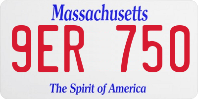 MA license plate 9ER750