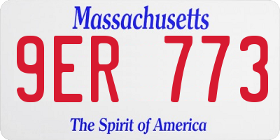 MA license plate 9ER773