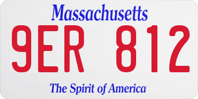 MA license plate 9ER812