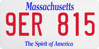 MA license plate 9ER815