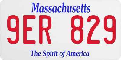 MA license plate 9ER829