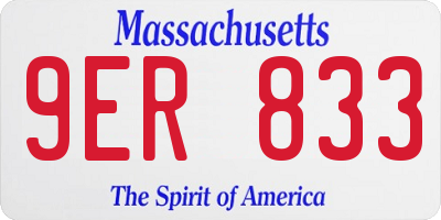 MA license plate 9ER833