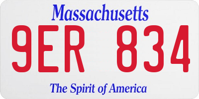MA license plate 9ER834