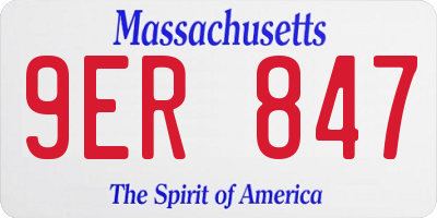 MA license plate 9ER847