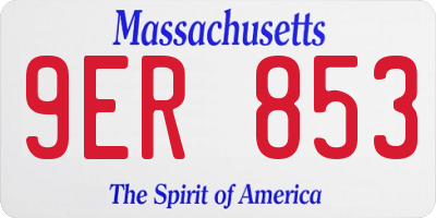 MA license plate 9ER853