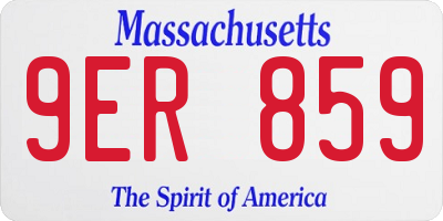 MA license plate 9ER859