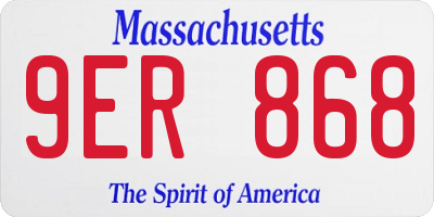 MA license plate 9ER868