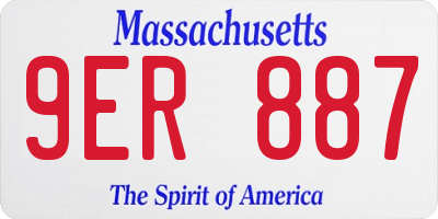 MA license plate 9ER887