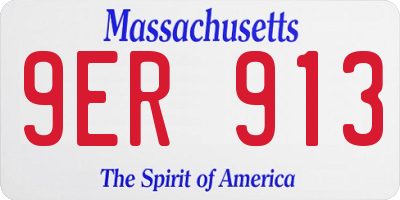 MA license plate 9ER913